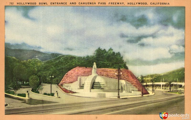 Hollywood Bowl Entrance and Cahuenga Pass Freeway