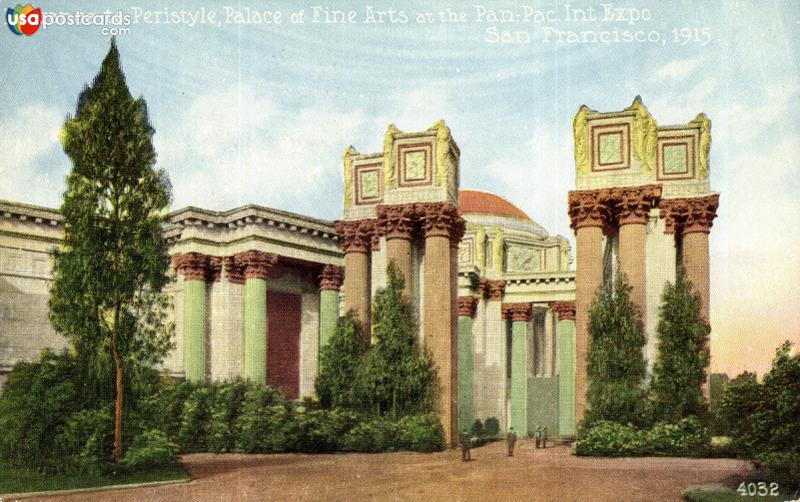 Entrance to Peristyle, Palace of Fine Arts at the Panama-Pacific International Exposition