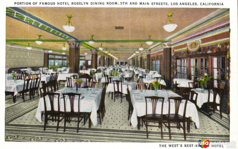 Portion of Famous Hotel Rosslyn Dining Room, 5th and Main Streets