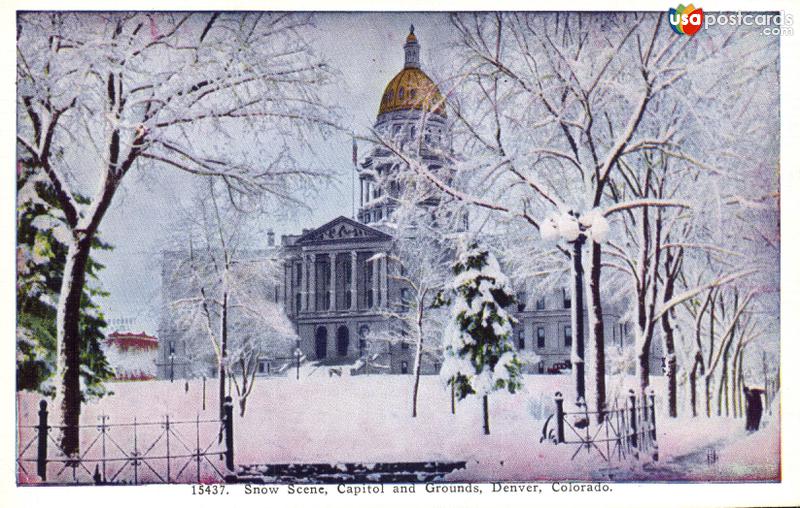 Pictures of Denver, Colorado, United States: Snow Scene, Capitol and Grounds