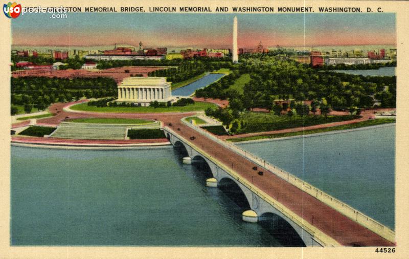 Arlington Memorial Bridge, Lincoln Memorial and Washington Monument