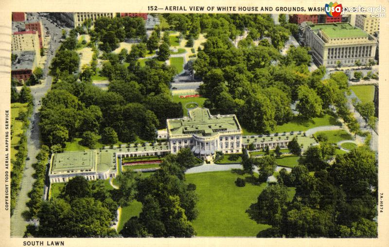 Aerial View of the White House and Grounds