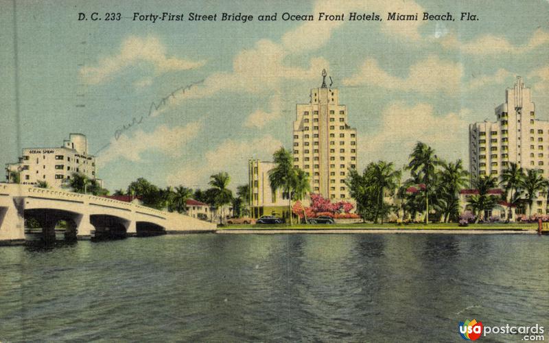 Forty-First Street Bridge and Ocean Front Hotels