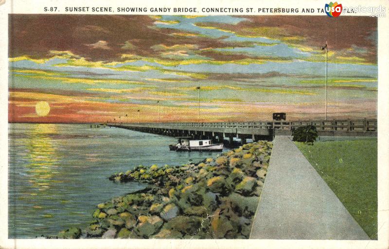 Sunset Scene, showing Gandy Bridge