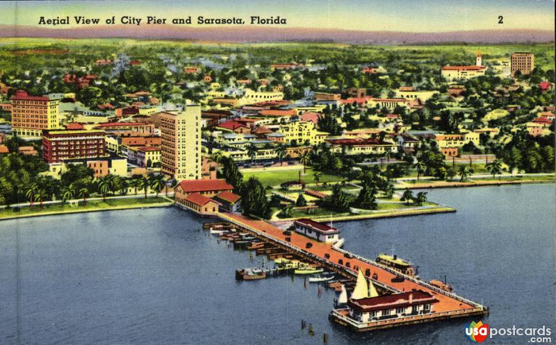 Aerial View of City Pier and Sarasota