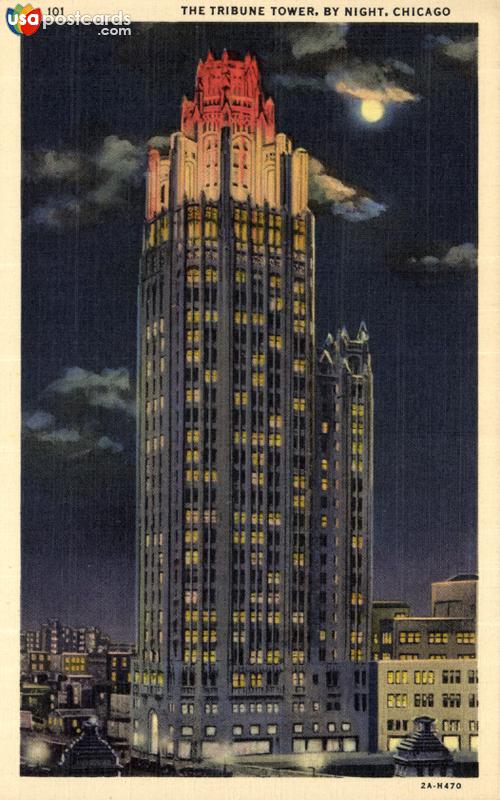 The Tribune Tower, by Night