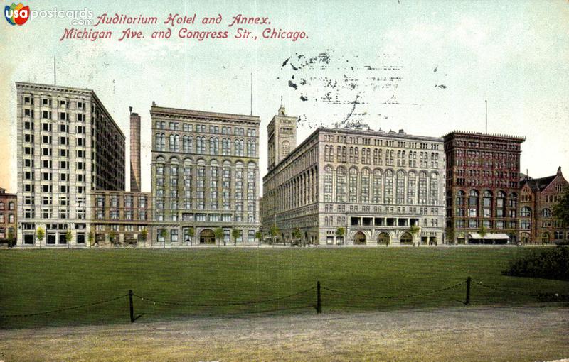 Auditorium Hotel and Annex. Michigan Ave. and Congress Str.