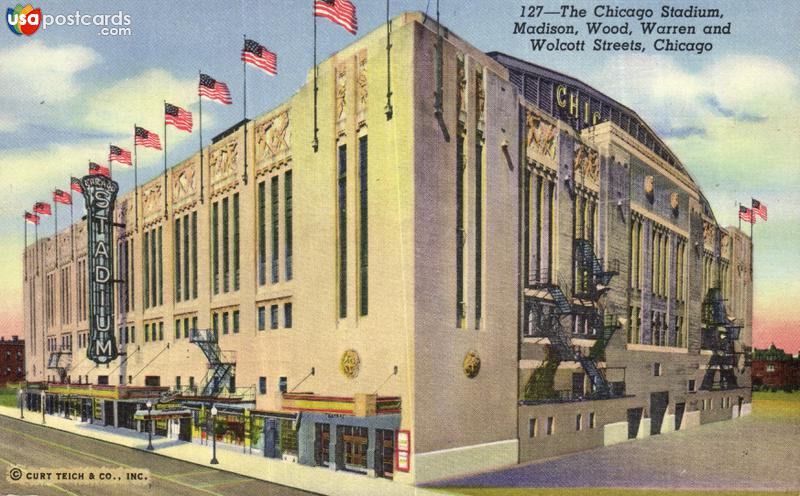 The Chicago Stadium, Madison, Wood, Warren and Wolcott Streets