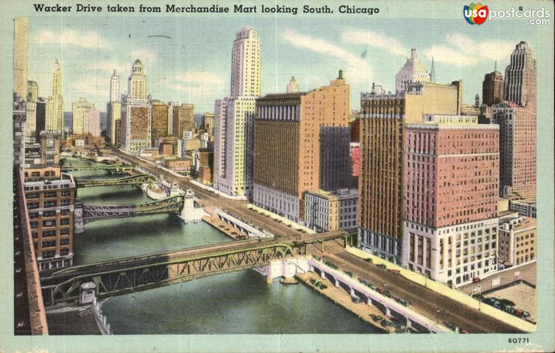 Wacker Drive taken from Merchadise Mart looking South