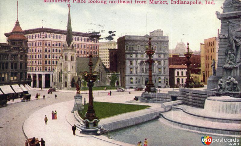 Pictures of Indianapolis, Indiana, United States: Monument Place Looking Northeast from Market