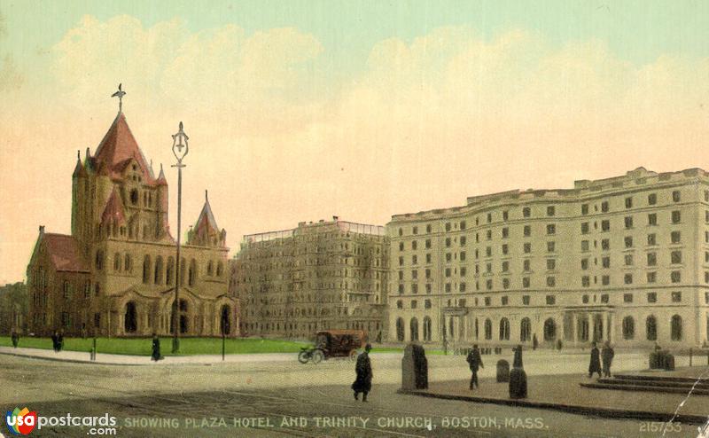 Copley Square, showing Plaza Hotel and Trinity Church