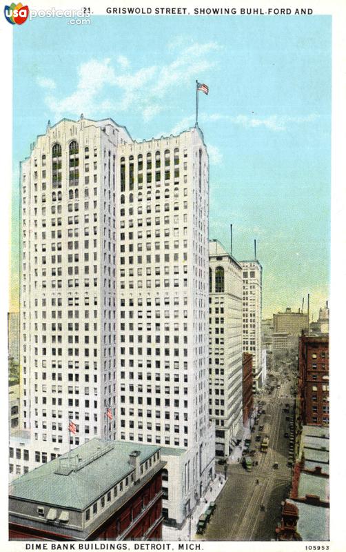 Griswold Street, showing Buhl-Ford and Dime Bank Buildings