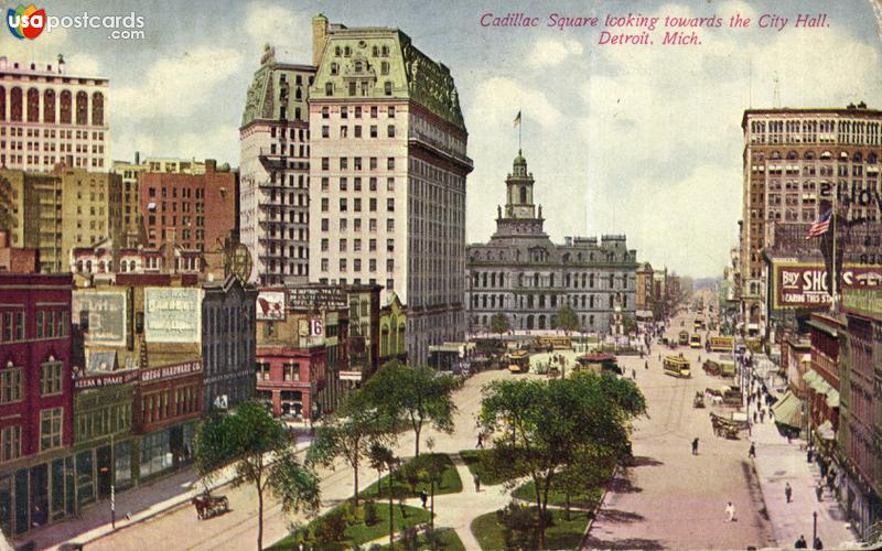 Cadillac Square looking towards the City Hall