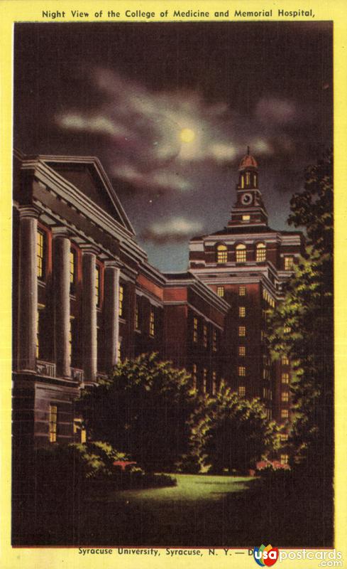 Night View of the College of Medicine and Memorial Hospital