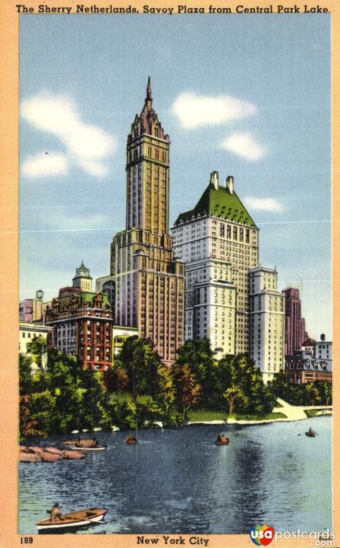 The Sherry Netherland, Savoy Plaza from Central Park Lake