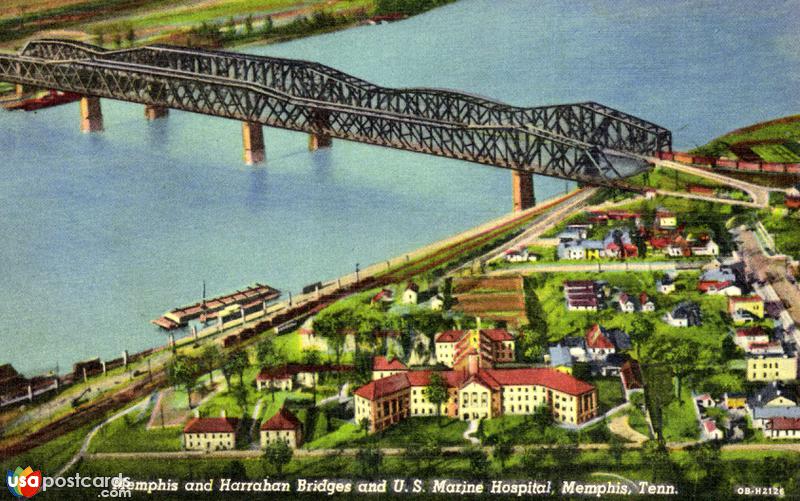 Memphis and Harrahan Bridges and U. S. Marine Hospital