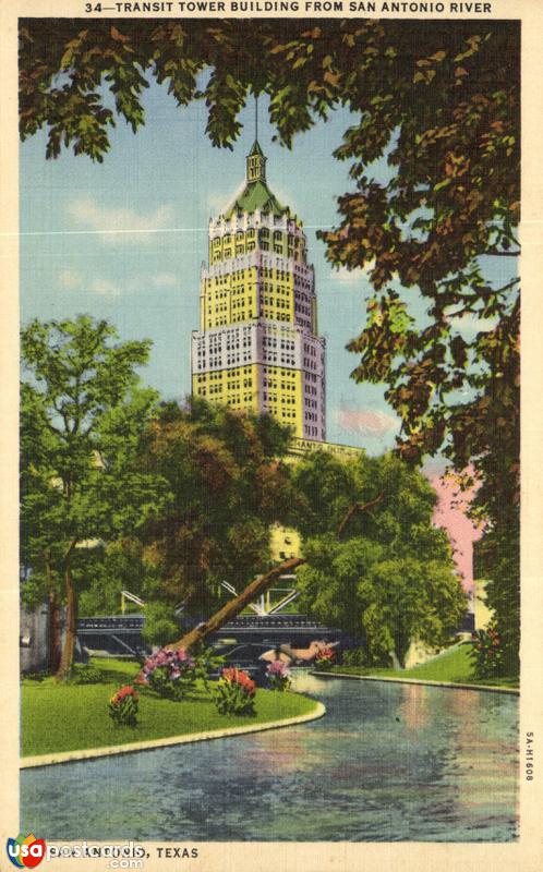 Transit Tower Building from San Antonio River