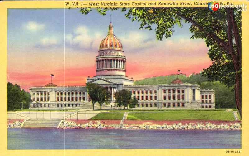 Pictures of Charleston, West Virginia, United States: West Virginia State Capitol and Kanawha River