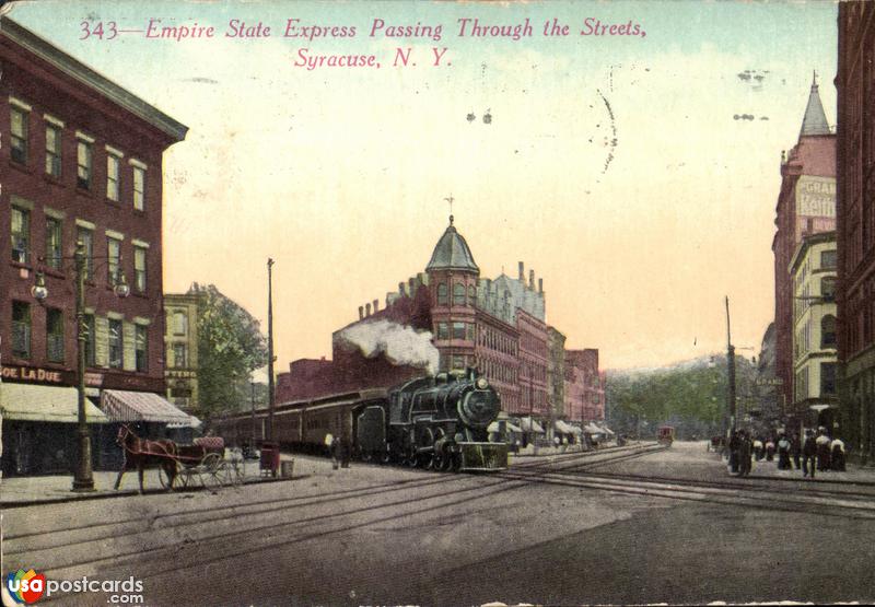 Empire State Express passing through the streets