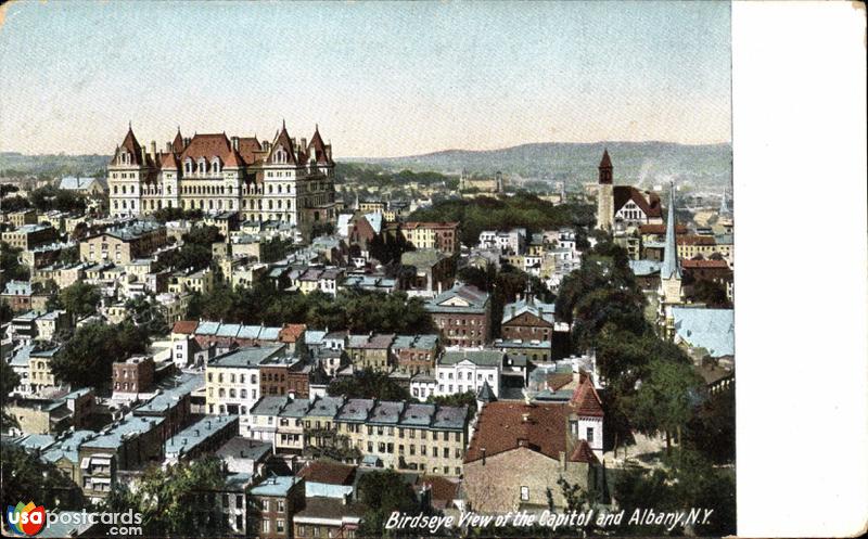 Pictures of Albany, New York, United States: Bird´s eye view of the Capitol and Albany