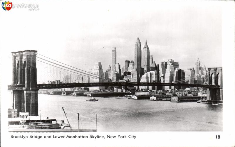 Brooklyn Bridge and Lower Manhattan Skyline