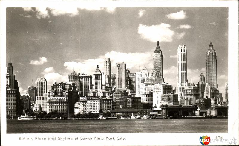 Battery Place and Skyline of Lower New York City