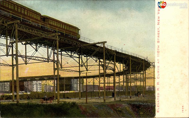 Elevated Railroad curve at 110th Street