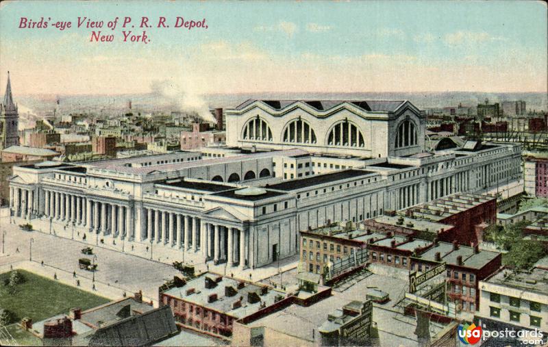 Bird´s eye view of Pennsylvania Railroad Depot