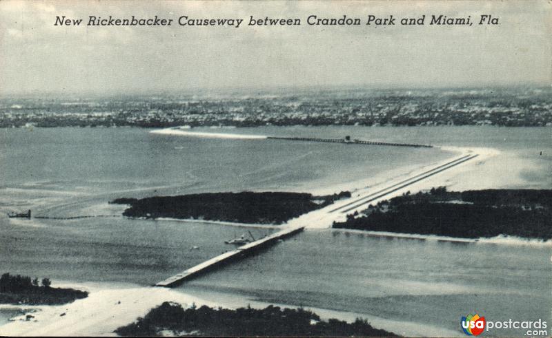 New Rickenbacker Causeway between Crandon Park and Miami