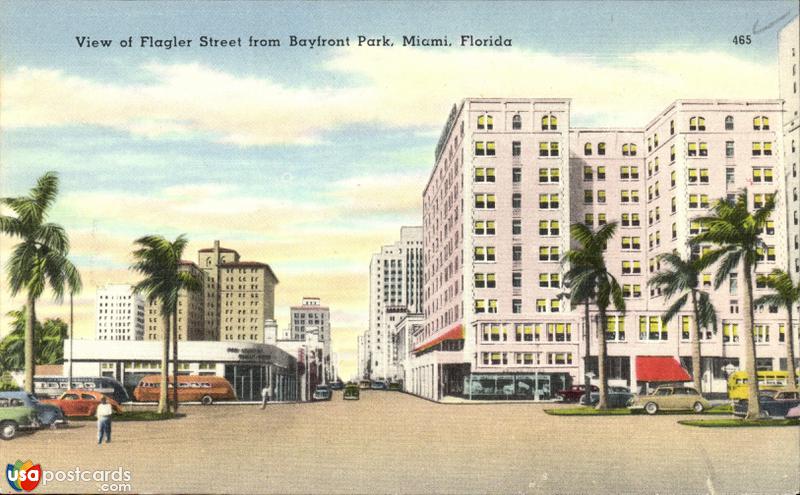 View of Flagler Street from Bayfront Park