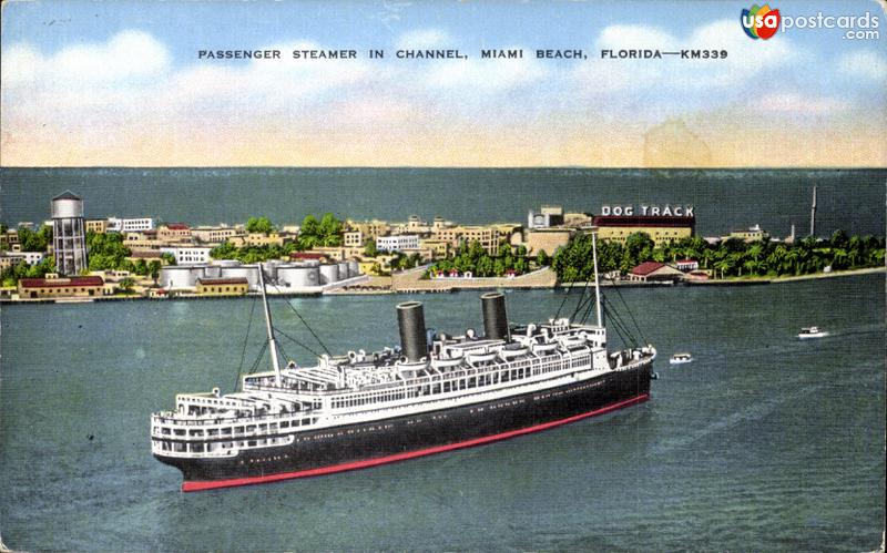 Passenger steamer in channel