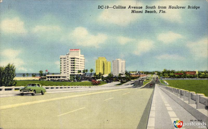 Collins Avenue, South from Haulover Bridge