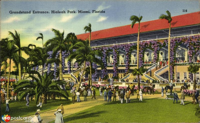 Grandstand entrance to Hialeah Park