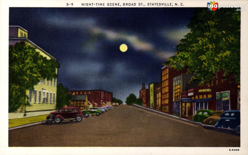 Pictures of Statesville, North Carolina, United States: Night time scene, Broad Street