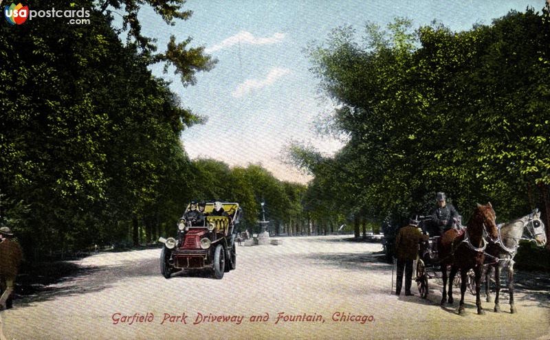 Garfield Park Driveway and Fountain