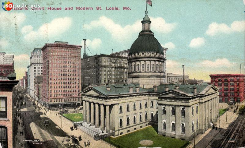 Pictures of St. Louis, Missouri, United States: Historic Court House and Modern St. Louis