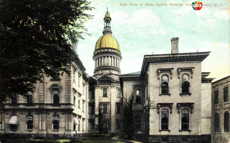 Side view of State Capitol showing dome