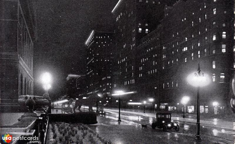 Street scene at night