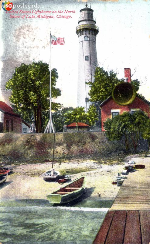 United States Lighthouse on the North Shore of Lake Michigan