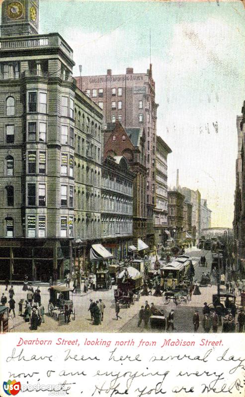 Dearborn Street, looking North from Madison Street