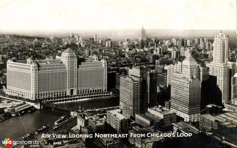 Air view, looking Northeast from Chicago´s Loop