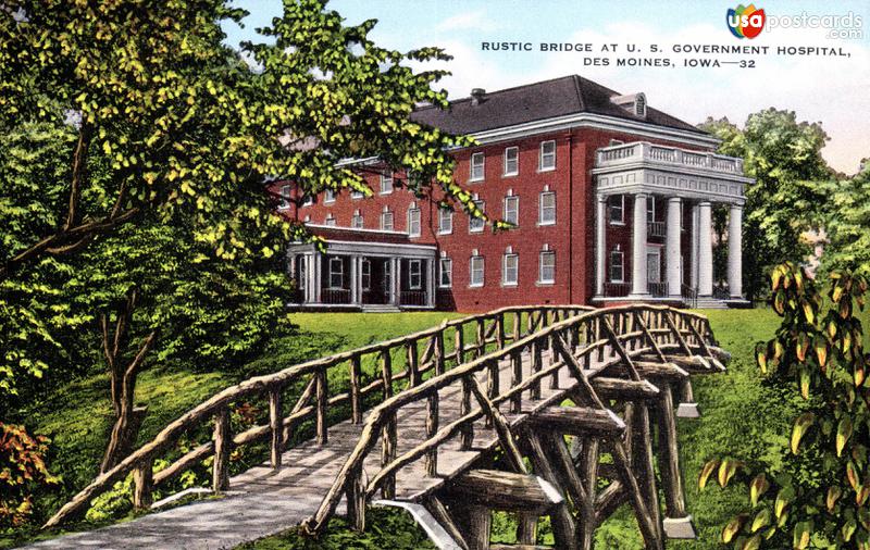 Pictures of Des Moines, Iowa, United States: Rustic bridge ar U.S. Government Hospital