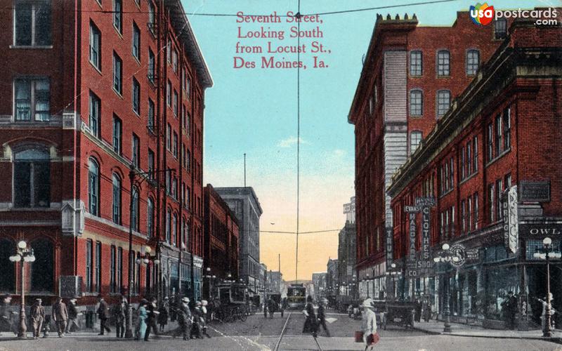 Pictures of Des Moines, Iowa, United States: Seventh Street, Looking South from Locust St.