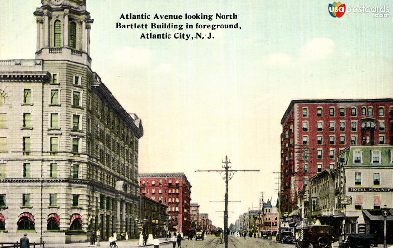 Pictures of Atlantic City, New Jersey, United States: Atlantic Avenue looking North. Bartlett Builing in foreground