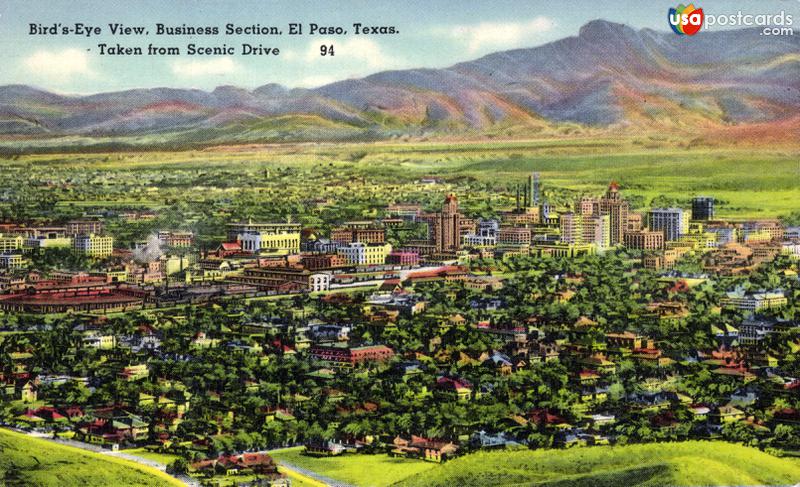 View of downtown El Paso, from the Scenic Drive