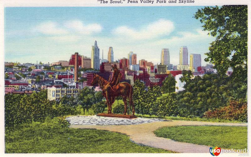 Pictures of Kansas City, Missouri, United States: The Scout, Penn Valley Park and Skyline