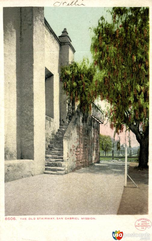 Pictures of Riverside, California: The Old Stairway. San Gabriel Mission