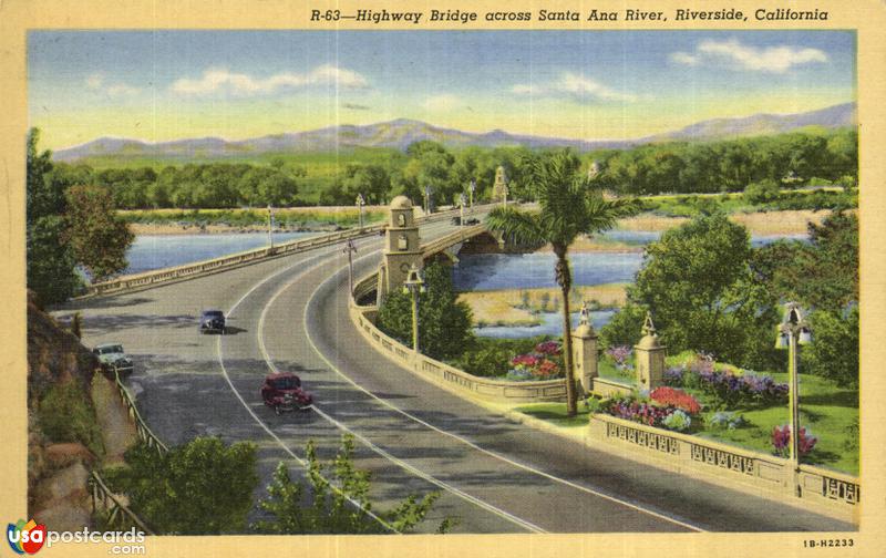 Pictures of Riverside, California: Highway Bridge Across Santa Ana River