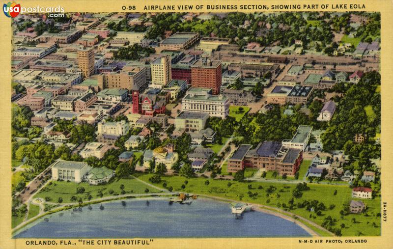 Pictures of Orlando, Florida: Airplane View of Business Section