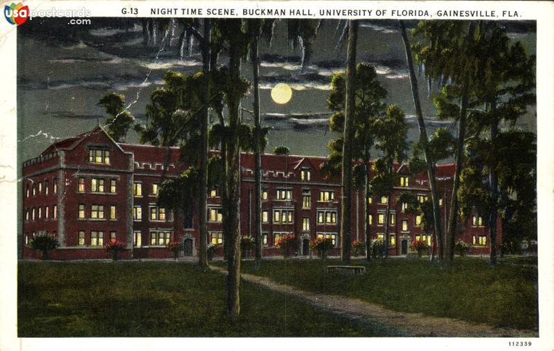 Pictures of Gainesville, Florida: Night Time Scene, Buckman Hall, University of Florida